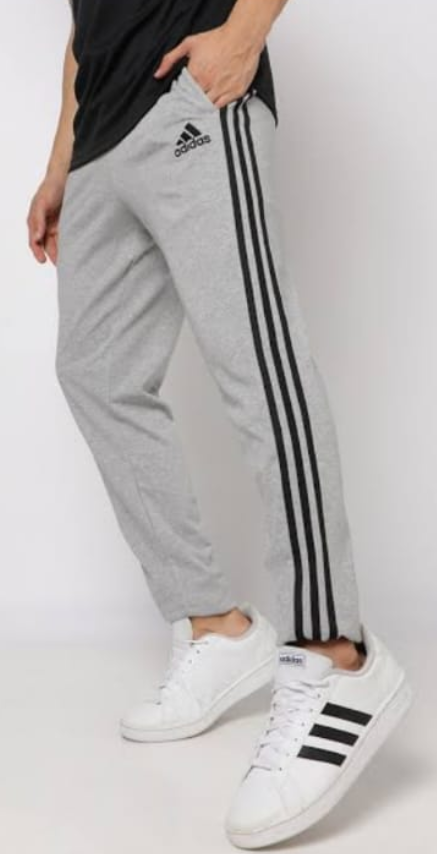 Men's Heather Grey Joggers with Black Triple Side Stripes